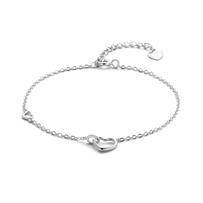 vDam Zilveren Gerhodineerde Armband met Hartjes 1335972