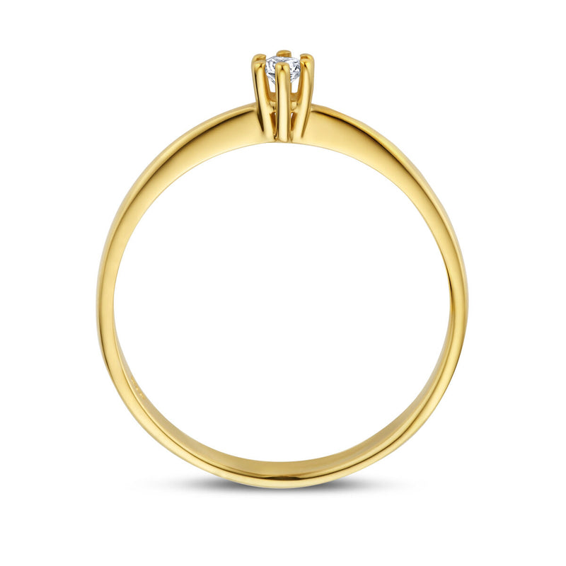 vDam 14k Geelgouden Ring met Diamant 4031786