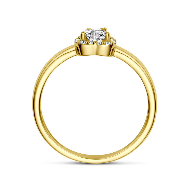 vDam 14k Geelgouden Hart Ring met Zirkonia 4030546