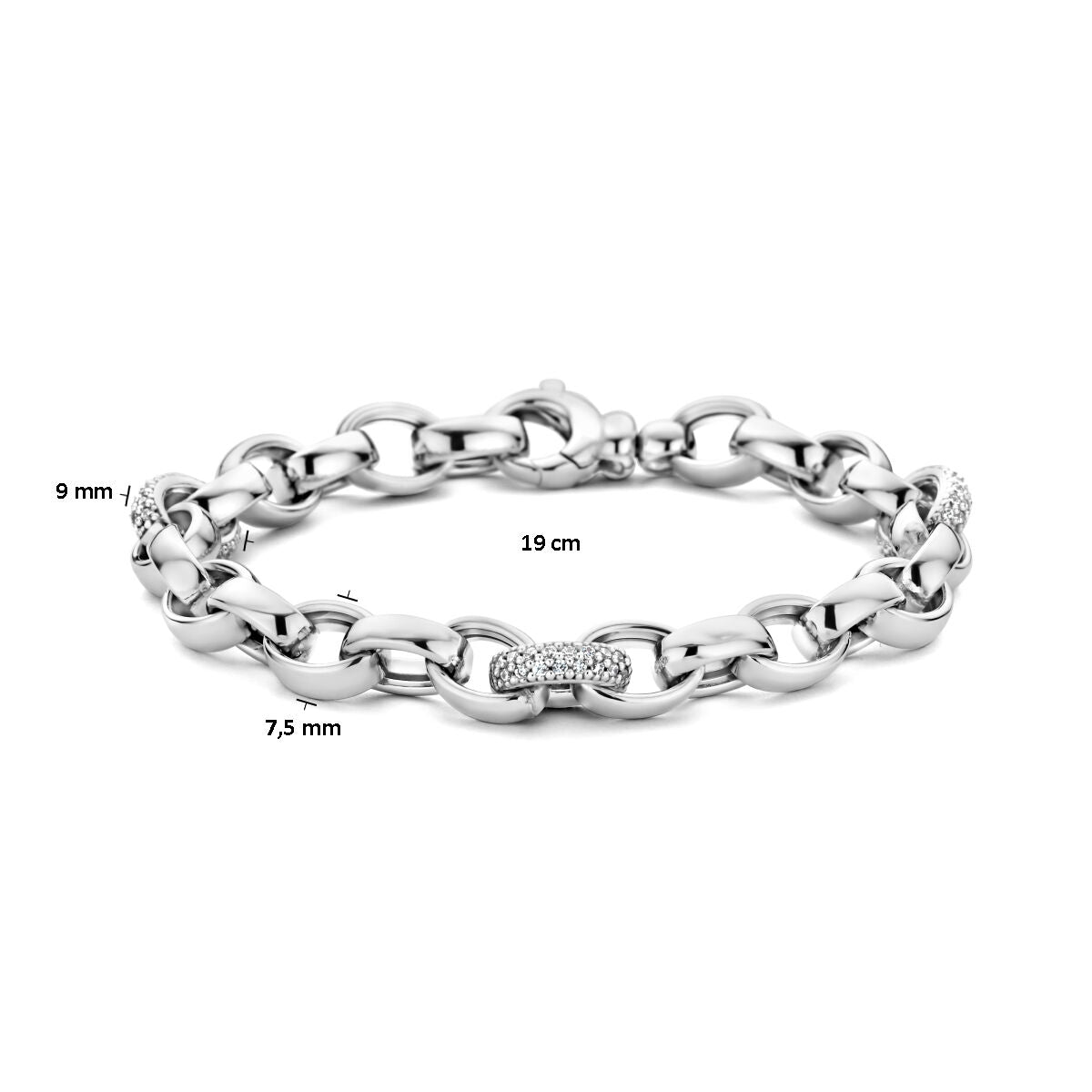 vDam Zilveren Gerhodineerde Armband met Zirkonia 1336688