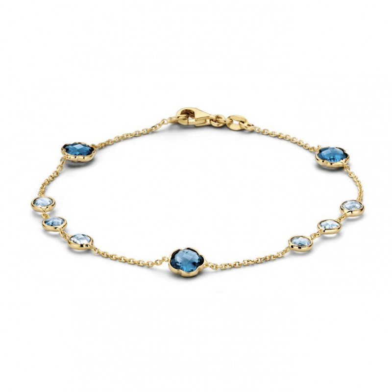 Armband geelgoud topaas/london blue topaas AW136441