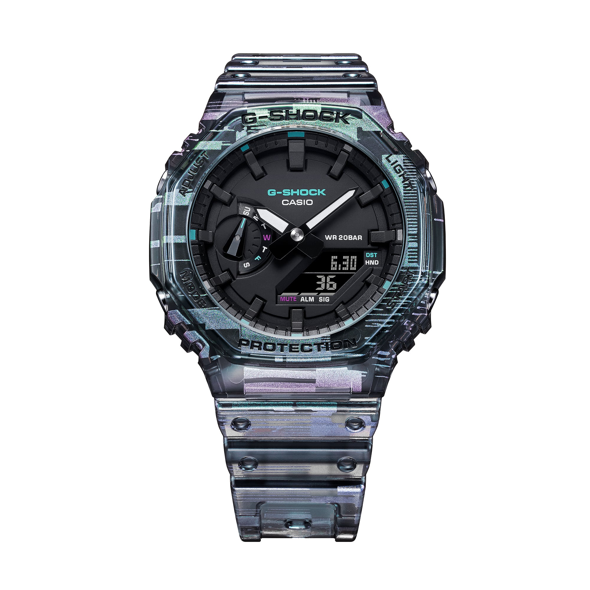 Casio G-shock digital glitch GA-2100NN-1AER