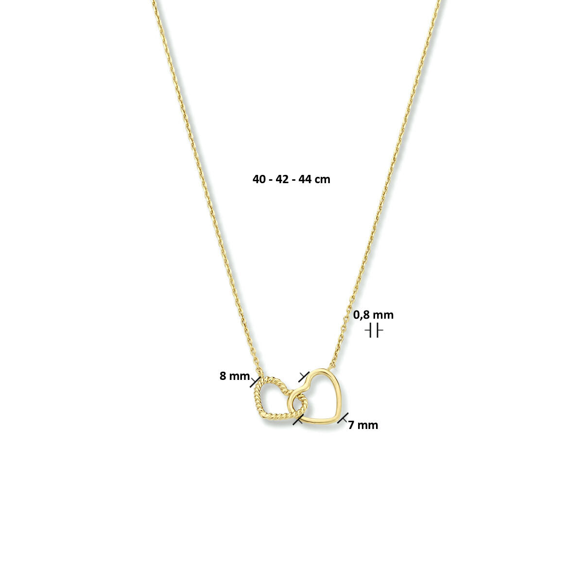 vDam 14k Geelgouden Hartjes Collier 4023831