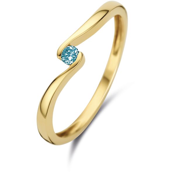 Gouden Ring met blauwe toppaas 199.881.18