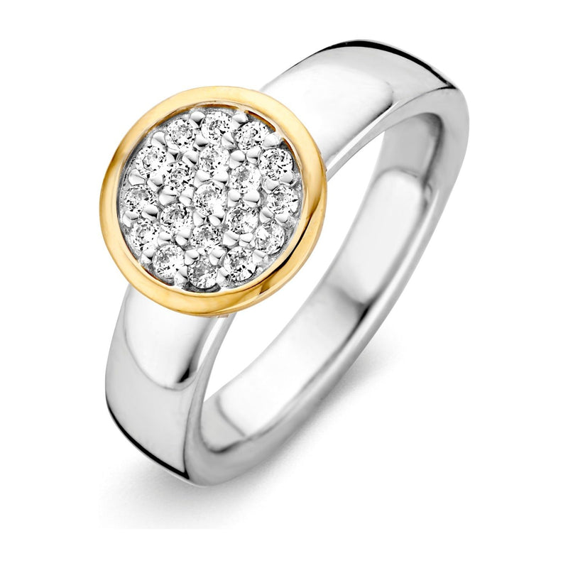 Ring zilver/goud zirkonia RF625244-56 *