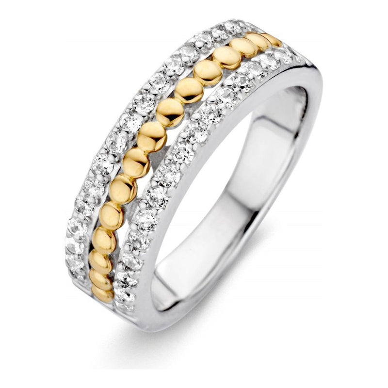 Ring zilver/goud zirkonia RF625215-56 *