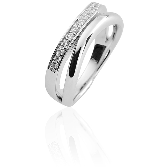 Zilveren ring met zirconia R038 54