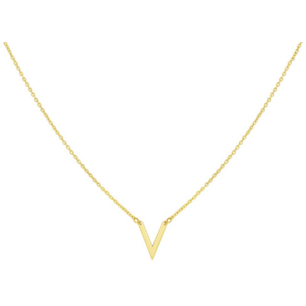 Gouden ketting hanger met V 4019320