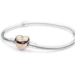 Pandora armband met 14krt rose hart 580719-17